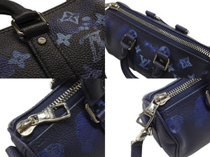 極美品 LOUIS VUITTON ルイヴィトン 2WAY ウォーターカラー モノグラム ブルー キーポルXS ミニハンドバッグ M57844 中古 4b007334