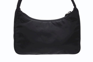 極美品 Prada プラダ ミニハンドバッグ ワンハンドル レディース ネロ ブランド ロゴ ナイロン MV515 黒 ブラック 中古 4b0077337