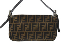 Load image into Gallery viewer, FENDI フェンディ マンマバケット ワンショルダーバッグ ズッカ柄 キャンバス レザー ブラウン シルバー金具 美品 中古 4b007338