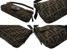 Load image into Gallery viewer, FENDI フェンディ マンマバケット ワンショルダーバッグ ズッカ柄 キャンバス レザー ブラウン シルバー金具 美品 中古 4b007338