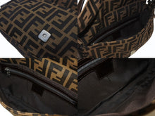 Load image into Gallery viewer, FENDI フェンディ マンマバケット ワンショルダーバッグ ズッカ柄 キャンバス レザー ブラウン シルバー金具 美品 中古 4b007338