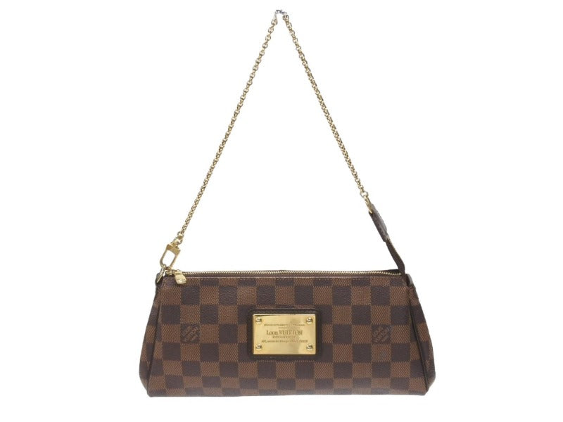 LOUIS VUITTON ルイヴィトン ダミエ エベヌ エヴァ ショルダーバッグ N55213 ブラウン ロゴ 斜め掛け 鞄 美品 中古 4b007339