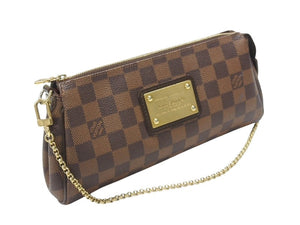 LOUIS VUITTON ルイヴィトン ダミエ エベヌ エヴァ ショルダーバッグ N55213 ブラウン ロゴ 斜め掛け 鞄 美品 中古 4b007339