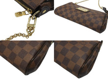 Load image into Gallery viewer, LOUIS VUITTON ルイヴィトン ダミエ エベヌ エヴァ ショルダーバッグ N55213 ブラウン ロゴ 斜め掛け 鞄 美品 中古 4b007339