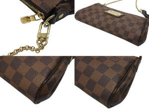 LOUIS VUITTON ルイヴィトン ダミエ エベヌ エヴァ ショルダーバッグ N55213 ブラウン ロゴ 斜め掛け 鞄 美品 中古 4b007339