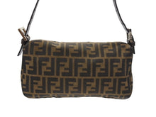 Load image into Gallery viewer, FENDI フェンディ マンマバケット ワンショルダーバッグ ズッカ柄 キャンバス レザー ブラウン シルバー金具 美品 中古 4b007344