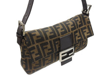 Load image into Gallery viewer, FENDI フェンディ マンマバケット ワンショルダーバッグ ズッカ柄 キャンバス レザー ブラウン シルバー金具 美品 中古 4b007344