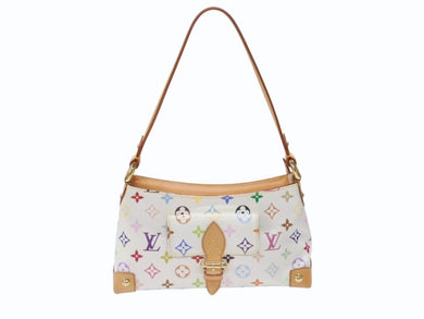極美品 LOUIS VUITTON ルイヴィトン エライザ ワンショルダーバッグ M40098 村上隆 ホワイト モノグラムマルチカラー 中古 4b007345