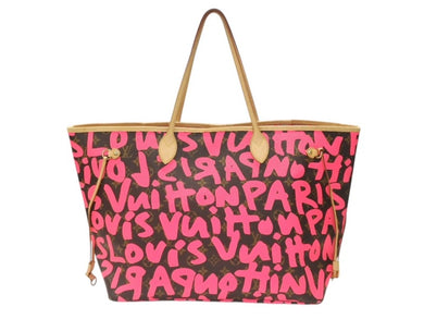 極美品 LOUIS VUITTON ルイヴィトン トートバッグ ネヴァーフルGM モノグラムグラフィティ フューシャ M93701 中古 4b007346