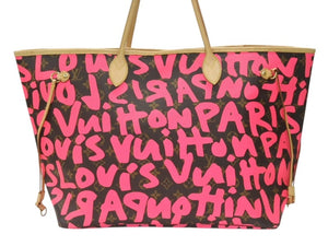 極美品 LOUIS VUITTON ルイヴィトン トートバッグ ネヴァーフルGM モノグラムグラフィティ フューシャ M93701 中古 4b007346