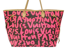 Load image into Gallery viewer, 極美品 LOUIS VUITTON ルイヴィトン トートバッグ ネヴァーフルGM モノグラムグラフィティ フューシャ M93701 中古 4b007346