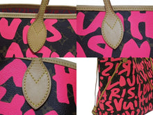 Load image into Gallery viewer, 極美品 LOUIS VUITTON ルイヴィトン トートバッグ ネヴァーフルGM モノグラムグラフィティ フューシャ M93701 中古 4b007346