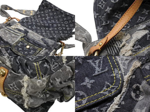 極美品 LOUISVUITTON ルイヴィトン パッチワーク ポスティ メッセンジャーバッグ M95375 モノグラムデニム グレー 中古 4b007347
