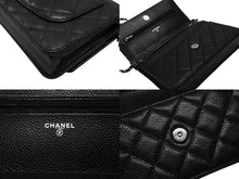 Load image into Gallery viewer, 極美品 CHANEL シャネル クラシック マトラッセ チェーンウォレット ショルダーバッグ LGPCX2U6 キャビアスキン ブラック 中古 4b007350