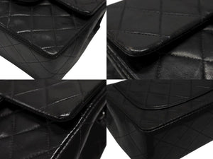 CHANEL シャネル ミニマトラッセ17 ショルダーバッグ ココマーク 4番台 ラムスキン ブラック シルバー金具 美品 中古 4b007351