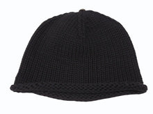 Load image into Gallery viewer, CHROME HEARTS クロムハーツ リップアンドタン ニットキャップ ビーニー カシミヤ レザー シルバー925 ブラック 美品 中古 4b007353