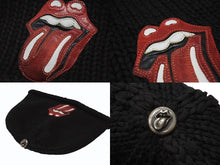Load image into Gallery viewer, CHROME HEARTS クロムハーツ リップアンドタン ニットキャップ ビーニー カシミヤ レザー シルバー925 ブラック 美品 中古 4b007353