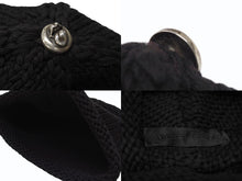 Load image into Gallery viewer, CHROME HEARTS クロムハーツ リップアンドタン ニットキャップ ビーニー カシミヤ レザー シルバー925 ブラック 美品 中古 4b007353