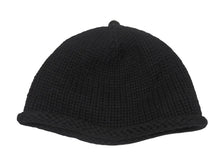 Load image into Gallery viewer, 極美品 CHROME HEARTS クロムハーツ クロスパッチ ニットキャップ ビーニー カシミヤ レザー シルバー925 ブラック 中古 4b007354