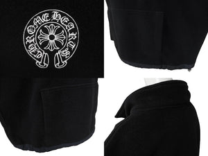 CHROME HEARTS クロムハーツ YKT U TARDY SWEEP HLF ZIP ダガーハーフジップフリース サイズXL ホースシュー ブラック 美品 中古 4b007355
