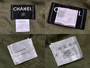 極美品 CHANEL シャネル ツイードジャケット P32181V18440 サイズ36 ココマーク グリーン ブラウン シルク リネン コットン 中古 4b007356