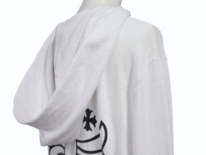 CHROME HEARTS クロムハーツ クロスプリント プルオーバーフーディー パーカー サイズS ホワイト 美品 中古 4b007357