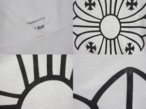 CHROME HEARTS クロムハーツ クロスプリント プルオーバーフーディー パーカー サイズS ホワイト 美品 中古 4b007357