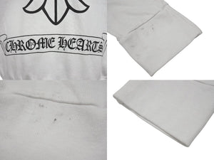 CHROME HEARTS クロムハーツ クロスプリント プルオーバーフーディー パーカー サイズS ホワイト 美品 中古 4b007357