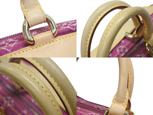 極美品 LOUIS VUITTON ルイヴィトン ネオスピーディ ハンドバッグ M95214 モノグラムデニム ゴールド金具 ピンク 中古 4b007360