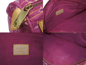 極美品 LOUIS VUITTON ルイヴィトン ネオスピーディ ハンドバッグ M95214 モノグラムデニム ゴールド金具 ピンク 中古 4b007360