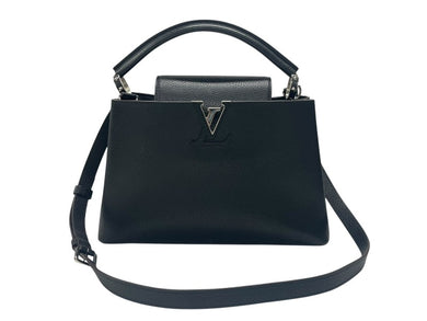 LOUIS VUITTON ルイヴィトン カプシーヌPM M42242 2WAY ハンドバッグ トリヨンレザー ノワール フューシャ 美品 中古 4b007361