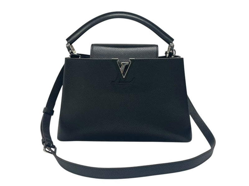 LOUIS VUITTON ルイヴィトン カプシーヌPM M42242 2WAY ハンドバッグ トリヨンレザー ノワール フューシャ 美品 中古 4b007361