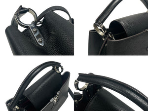 LOUIS VUITTON ルイヴィトン カプシーヌPM M42242 2WAY ハンドバッグ トリヨンレザー ノワール フューシャ 美品 中古 4b007361