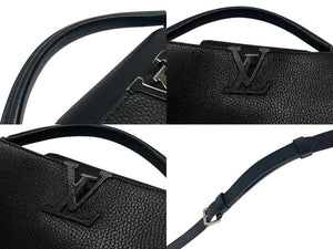 LOUIS VUITTON ルイヴィトン カプシーヌPM M42242 2WAY ハンドバッグ トリヨンレザー ノワール フューシャ 美品 中古 4b007361