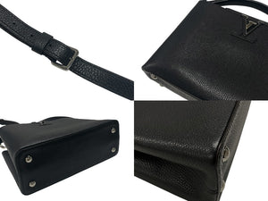 LOUIS VUITTON ルイヴィトン カプシーヌPM M42242 2WAY ハンドバッグ トリヨンレザー ノワール フューシャ 美品 中古 4b007361