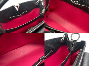 LOUIS VUITTON ルイヴィトン カプシーヌPM M42242 2WAY ハンドバッグ トリヨンレザー ノワール フューシャ 美品 中古 4b007361