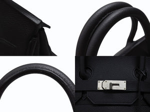 新品同様 オーダー品 HERMES エルメス ハンドバッグ オータクロア40 ブラック Y刻印 トゴ マット金具 中古 4b007362