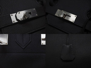 新品同様 オーダー品 HERMES エルメス ハンドバッグ オータクロア40 ブラック Y刻印 トゴ マット金具 中古 4b007362