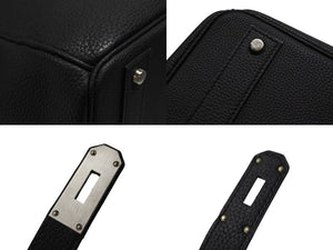 新品同様 オーダー品 HERMES エルメス ハンドバッグ オータクロア40 ブラック Y刻印 トゴ マット金具 中古 4b007362