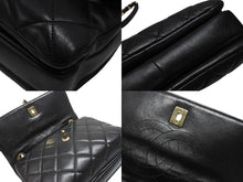 Load image into Gallery viewer, CHANEL シャネル マトラッセ トップハンドル フラップバッグ 20番台 A92236 カーフスキン ブラック ゴールド金具 美品 中古 4b007365