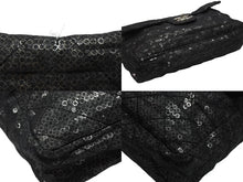Load image into Gallery viewer, 極美品 CHANEL シャネル デカマトラッセ32 Sフラップ Wチェーンショルダーバッグ 12番台 ココマーク スパンコール シルバー金具 中古 4b007366