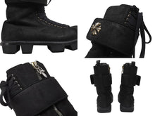 Load image into Gallery viewer, 極美品 CHROME HEARTS クロムハーツ x RICK OWENS リックオウエンス アーミーブーツ サイズ43 ダガージップ CHプラス装飾 中古 4b007369