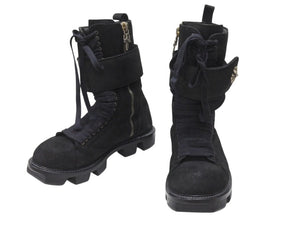 極美品 CHROME HEARTS クロムハーツ x RICK OWENS リックオウエンス アーミーブーツ サイズ43 ダガージップ CHプラス装飾 中古 4b007369
