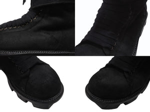 極美品 CHROME HEARTS クロムハーツ x RICK OWENS リックオウエンス アーミーブーツ サイズ43 ダガージップ CHプラス装飾 中古 4b007369