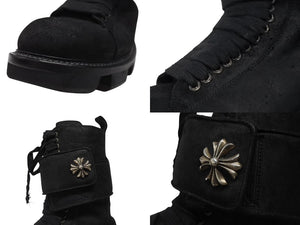 極美品 CHROME HEARTS クロムハーツ x RICK OWENS リックオウエンス アーミーブーツ サイズ43 ダガージップ CHプラス装飾 中古 4b007369