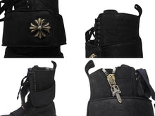 Load image into Gallery viewer, 極美品 CHROME HEARTS クロムハーツ x RICK OWENS リックオウエンス アーミーブーツ サイズ43 ダガージップ CHプラス装飾 中古 4b007369