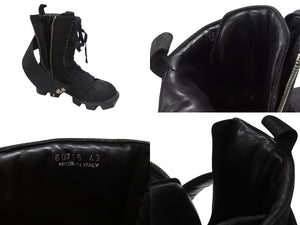 極美品 CHROME HEARTS クロムハーツ x RICK OWENS リックオウエンス アーミーブーツ サイズ43 ダガージップ CHプラス装飾 中古 4b007369