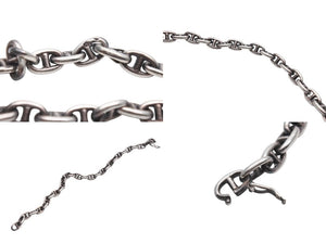 HERMES エルメス ヴィンテージ シェーヌダンクルTPM ブレスレット 29コマ 重量約14.2g 全長約19cm シルバー925 美品 中古 4b007371