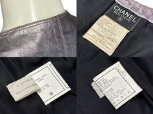 画像をギャラリービューアに読み込む, CHANEL シャネル ココマークボタン ベスト P03671 96P 1996年 スプリングコレクション ラムスキン メタリックパープル 38 美品 中古 4b007375