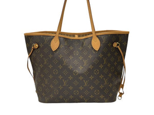 極美品 LOUIS VUITTON ルイヴィトン モノグラム ネヴァーフルMM トートバッグ M40156 ブラウン PVC ヌメ革 ゴールド金具 中古 4b007378